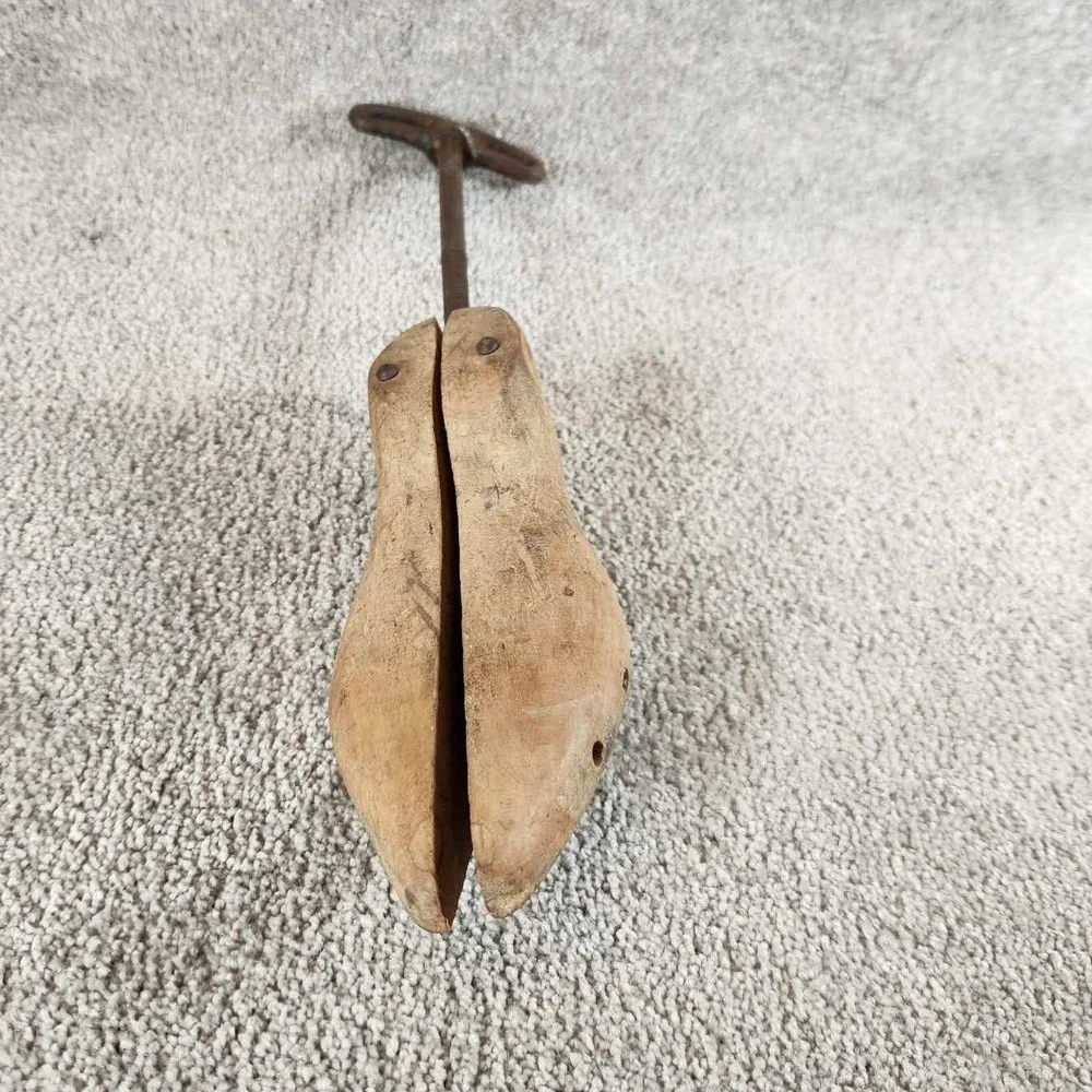 Shoe Stretcher Brown Antique Wood Metal Adjustable Primitive
